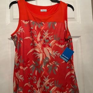 Columbia active tank, Size XL, Coral mixed with grey color